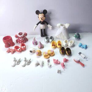 Disney Minnie Mouse Fashion Set Polly Pocket Dress up Lot 33 Individual Pieces